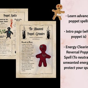 Dark Poppet Grimoire Printable, Advanced Protection and Boundary Spells, Shadow Work Witchcraft Guide, 13 Page Digital Grimoire Download image 2