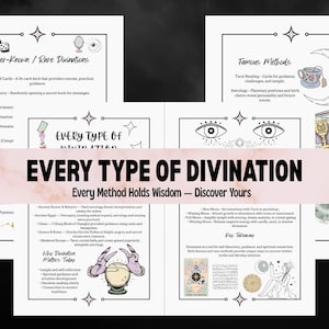 Every Type of Divination Printable | Tarot, Lenormand, Runes, Palmistry & Rare Methods | Fortune Telling, Moon Magic and Guidance PDF