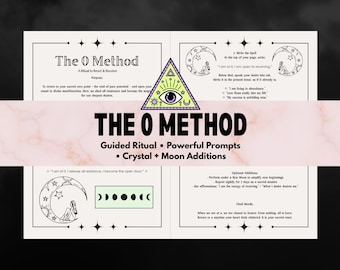 0 Method Manifestation Ritual & Worksheet | Witchcraft Printable | New Moon Ritual | Digital Grimoire Page | Spiritual Shadow Work PDF