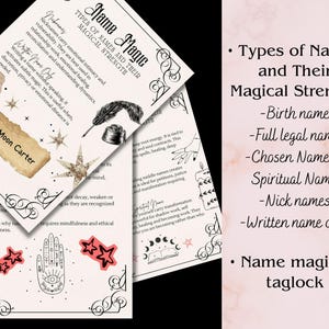 Name Magic Printable - Witchcraft Guide -Taglock Magic - Identity Power Manifestation and Spellwork Digital Grimoire PDF image 3