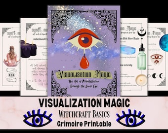 Visualization Magic Printable - Manifestation Guide - Inner Vision Witchcraft 13 Pages Grimoire - Law of Attraction Ritual Digital Download
