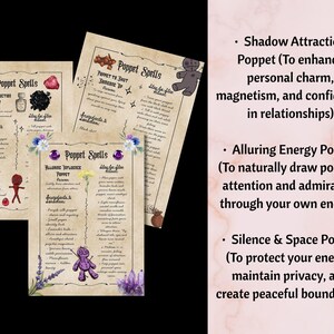 Dark Poppet Grimoire Printable, Advanced Protection and Boundary Spells, Shadow Work Witchcraft Guide, 13 Page Digital Grimoire Download image 4