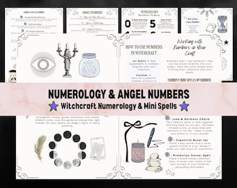 Magical & Angel Numbers Printable | Witchcraft Numerology Meanings and Mini Spells -Spiritual Guide for Manifestation Divination