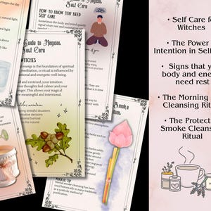 Witch Self Care Rituals Printable, Magical and Spiritual Self Love and Care, Daily Witchcraft, Witchcraft Grimoire 18 Pages image 3