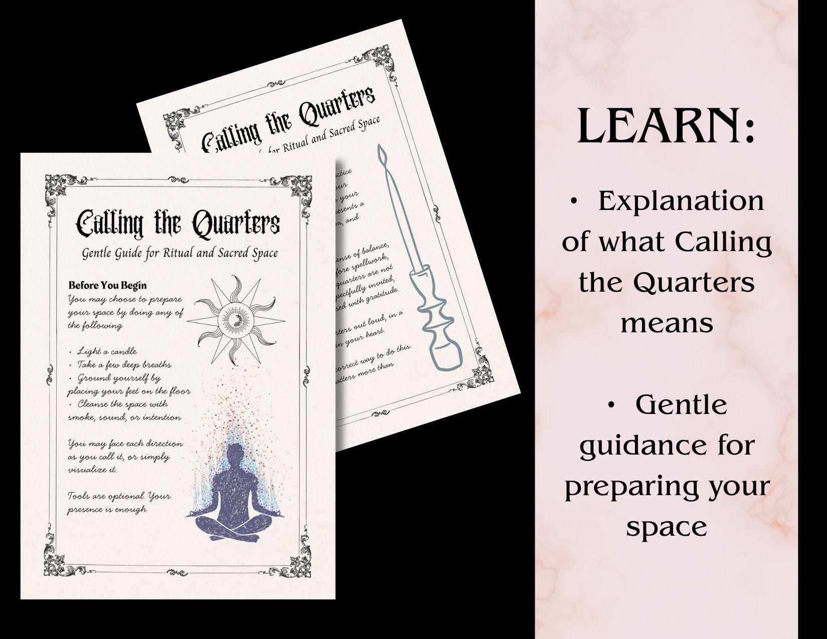 Calling the Quarters Printable | Witchcraft Ritual Guide | Beginner ...