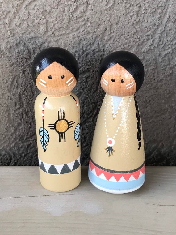 NEW 2020 Thanksgiving Native American peg dolls