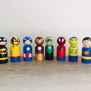 Super hero peg people