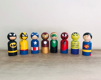 Super hero peg people