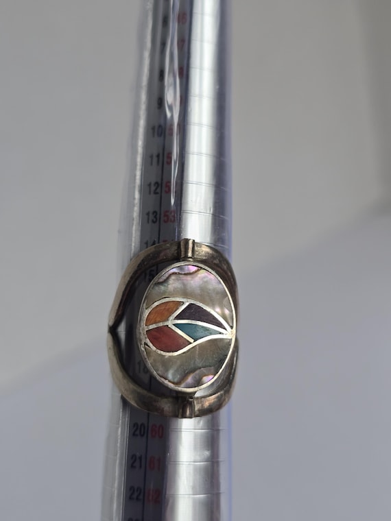 950 Mexican Silver Spinner Statement Ring Vintage - image 7