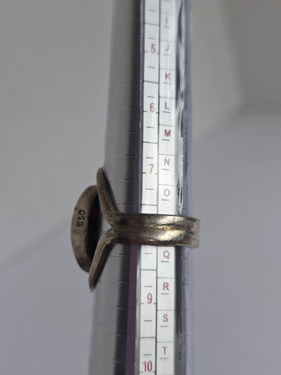 950 Mexican Silver Spinner Statement Ring Vintage - image 5