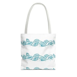 Draagtas met schelpenprint: milieuvriendelijke shopper in oceaanstijl