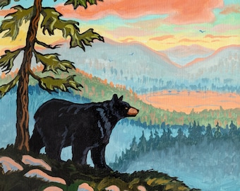 Black Bear at Sunset