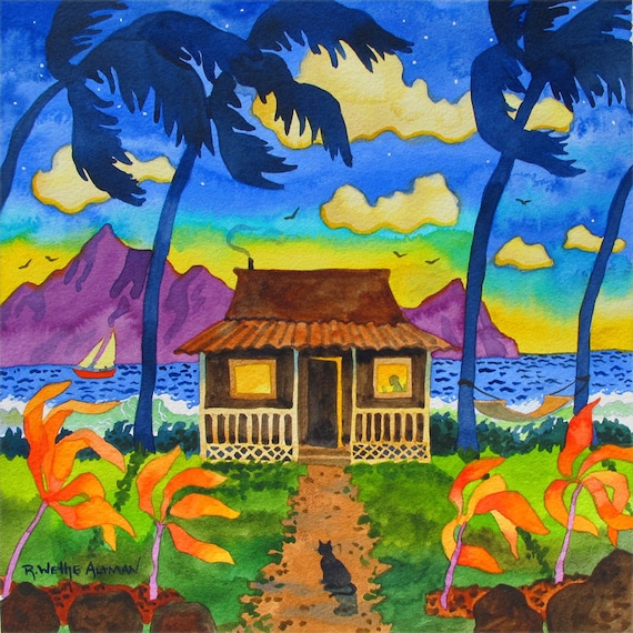 Tropical Palm tree Beach House