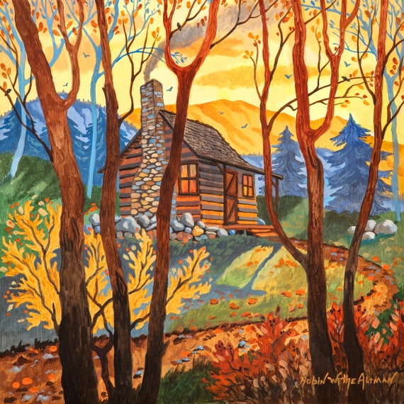 Cabin in the woods, North Carolina mountains, Cabin art, art for a cabin, cabin in the mountains, Cabin life, Mountain Cabin, Cozy Cabin