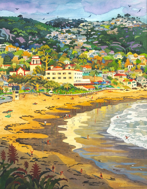 Last Light on Laguna, Laguna Beach, Main Beach, Hotel Laguna, Painting of Laguna Beach, Laguna Beach Coastline