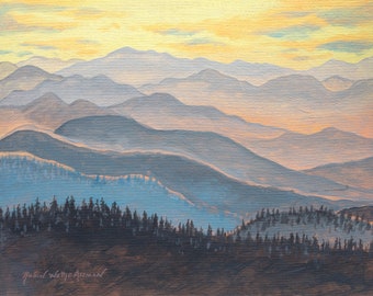 Appalachian Mountains, Mountain Scene, Winter Mountain Scene, Painting of the Mountains, Cabin Art, Mountain Cabin Art, Mountain Painting