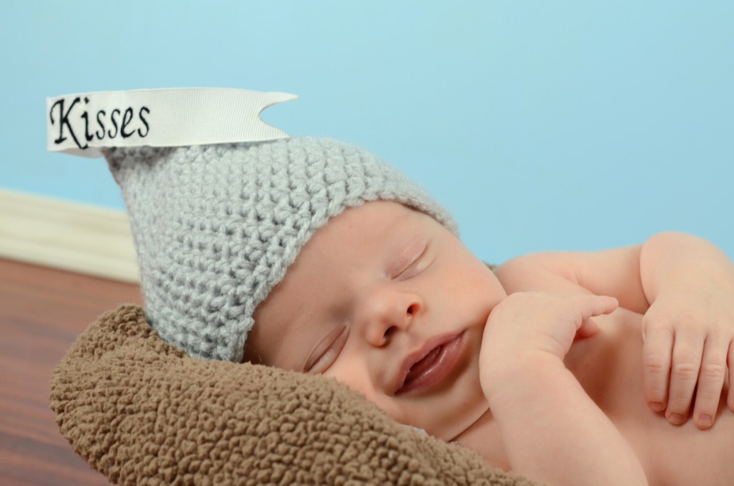 Crochet Kiss Hat Chocolate Kiss Baby Hat Newborn Hershey Etsy