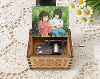 Japanese Anime Music Box, Wood Music Box, Handmade Music Box, Vintage Music Box, Statement Gift for Her
