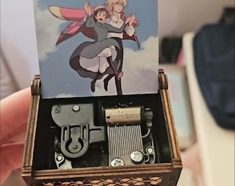 Japanese Anime Music Box, Castle Music Box, Wood Music Box, Handmade Music Box, Vintage Music Bo,x, Couples Gift, Statement Gift for Her