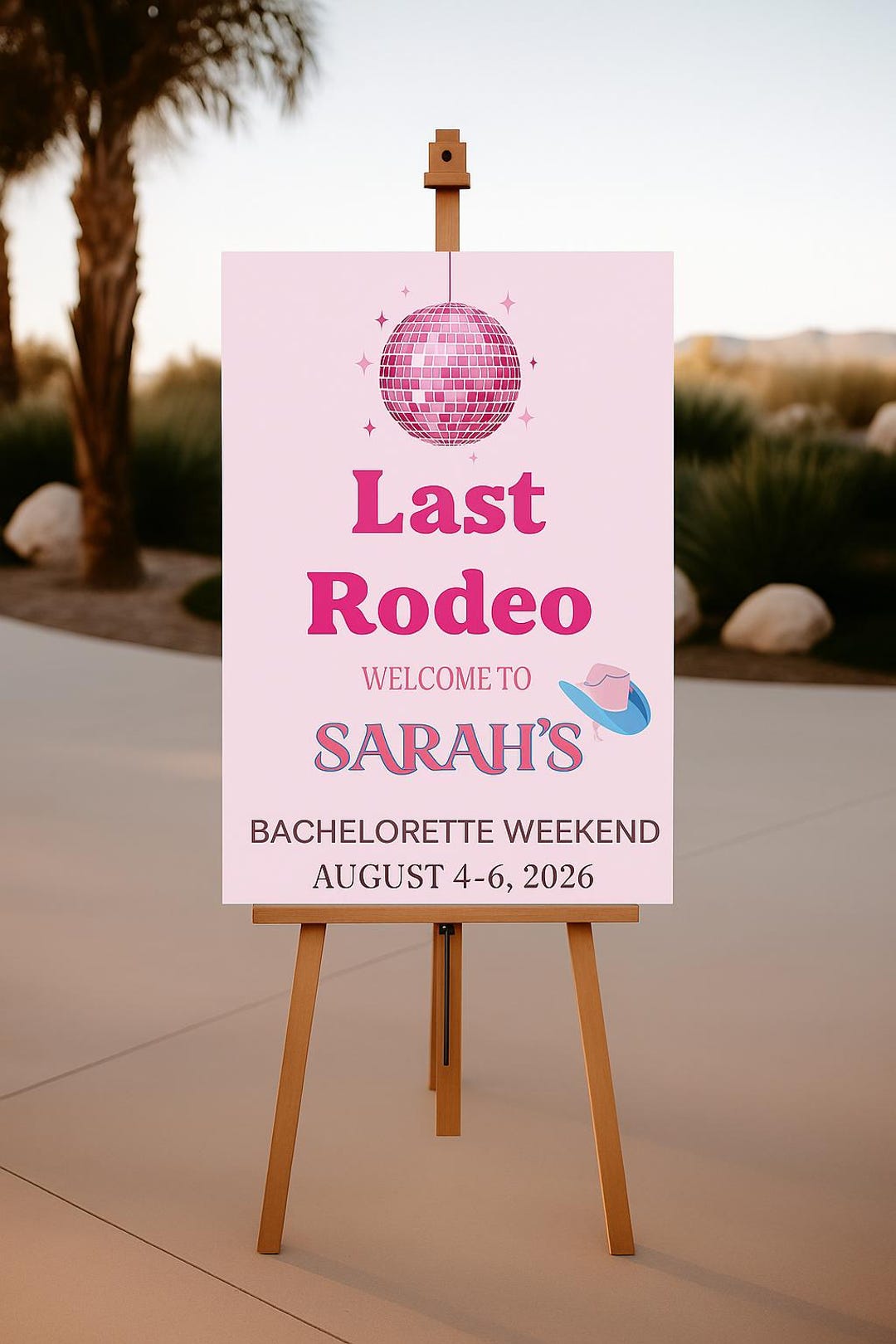 Last Rodeo Bachelorette Welcome Sign: Disco Cowgirl Party Decor (canva ...