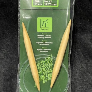 Clover Takumi Bamboo Circular Knitting Needles - Size 17 (12.75mm), 36&quot;