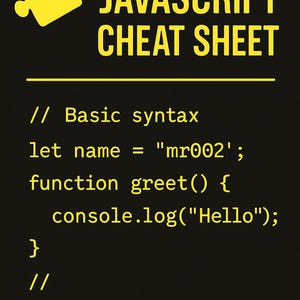 JavaScript Cheat Sheet | Coding Reference PDF Guide for Beginners and Developers