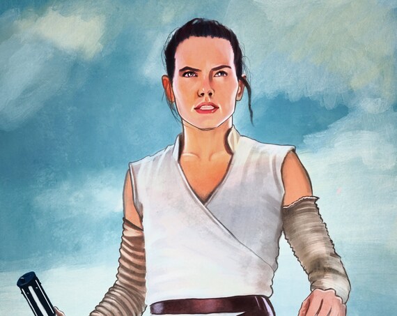 Star Wars Rey Daisy Ridly Art Print The Rise of Skywalker