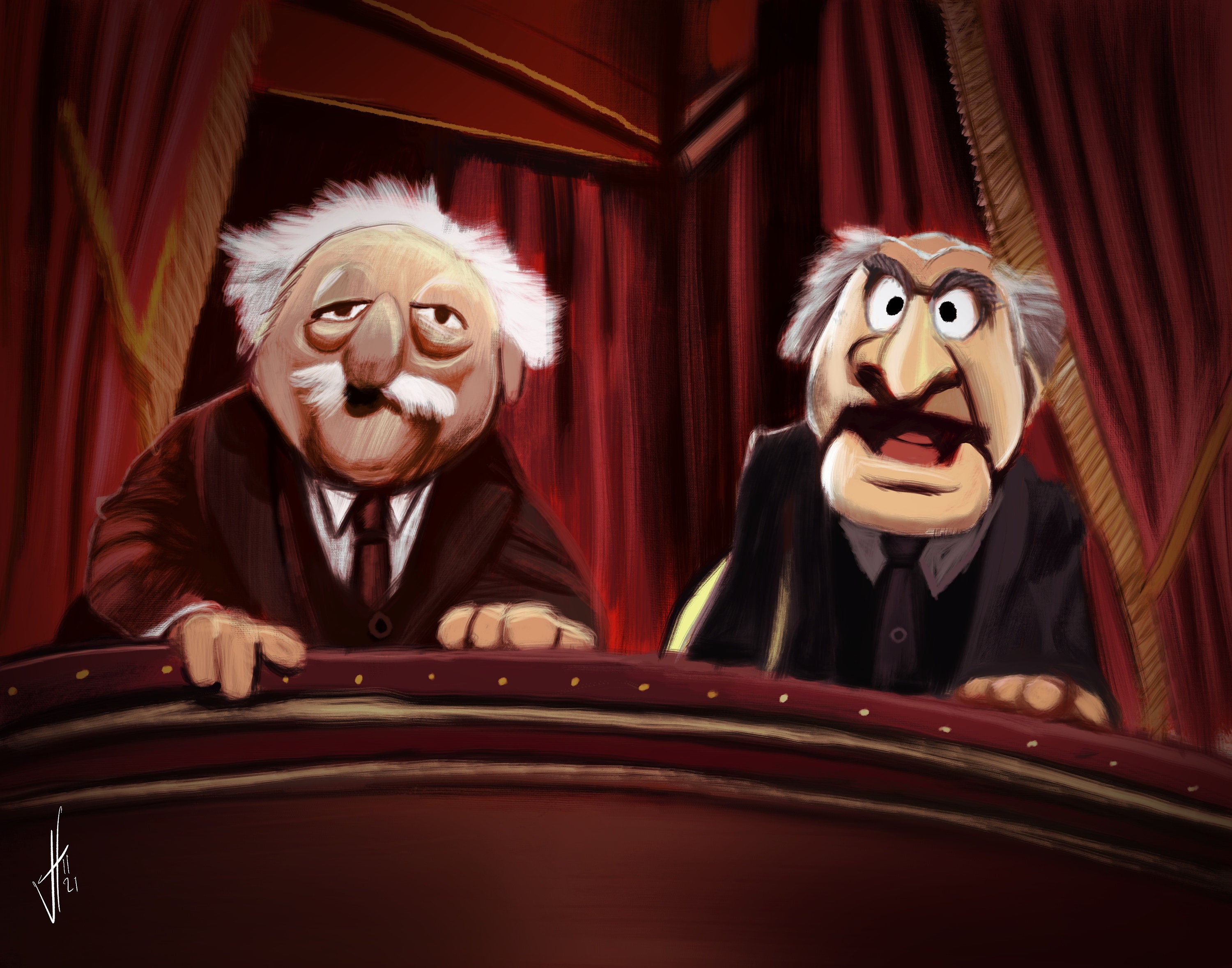 Statler and Waldorf Portrait Print The Muppets