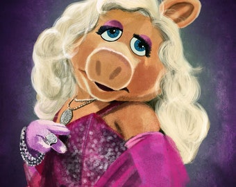 Miss Piggy Portrait Print The Muppets