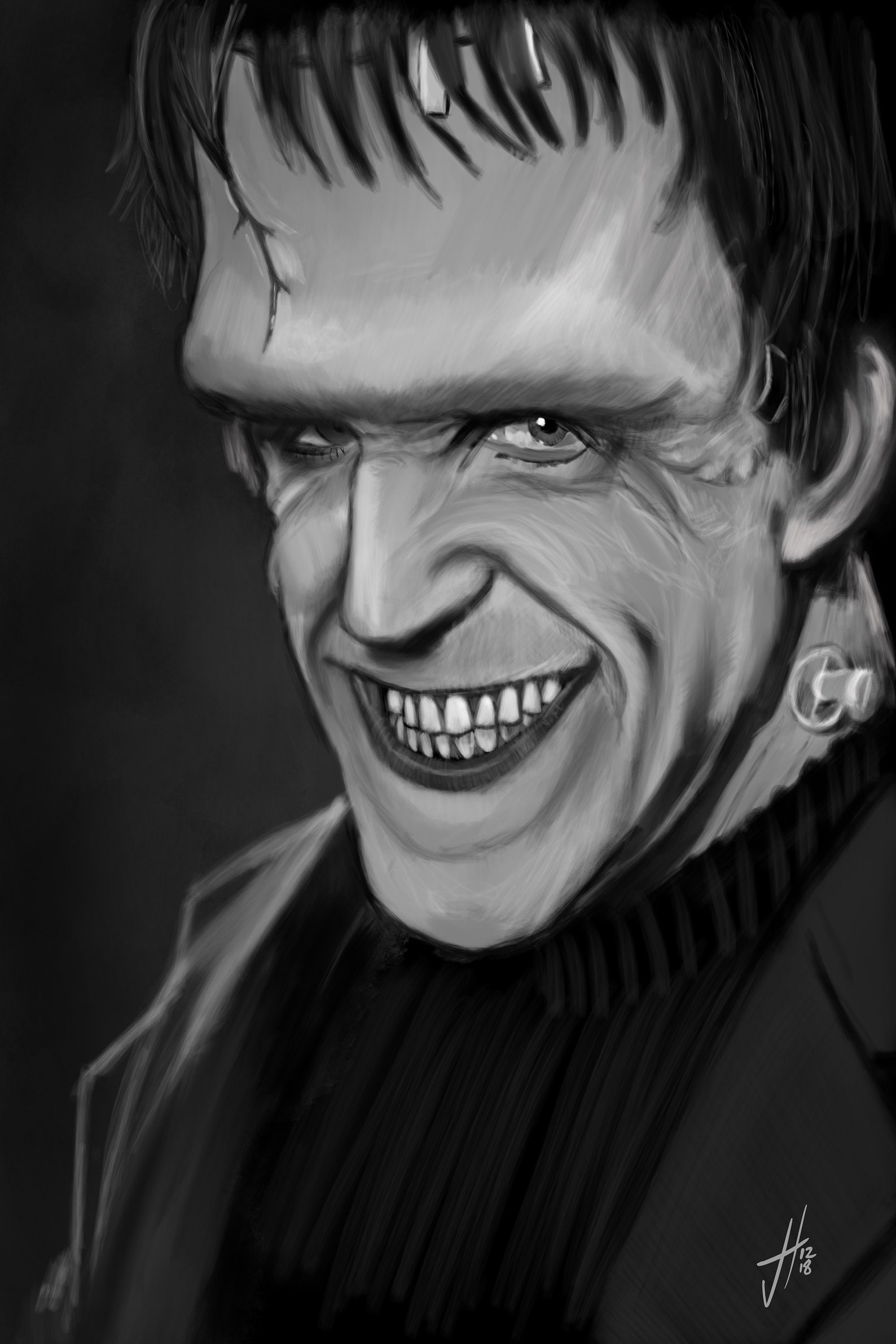 Herman Munster Fred Gwynne Art Print | Etsy