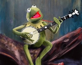 Kermit T Frog Portrait Print The Muppets