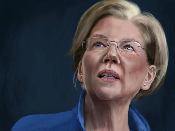 Elizabeth Warren Portrait Print