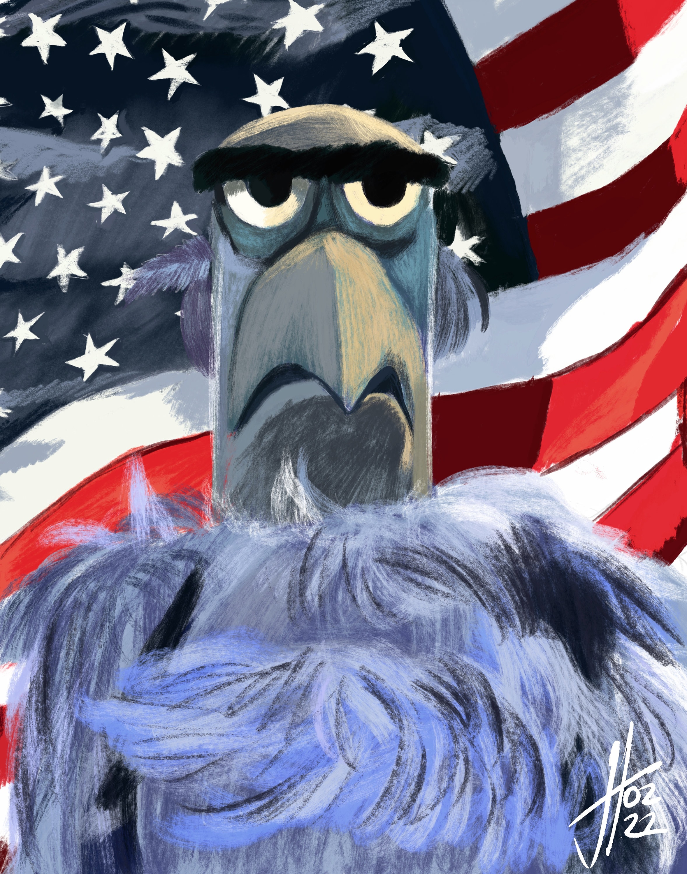Sam the Eagle Portrait Print the Muppets - Etsy