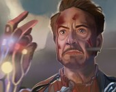 Iron Man Avengers End Game Art Print Robert Downey Jr Tony Stark