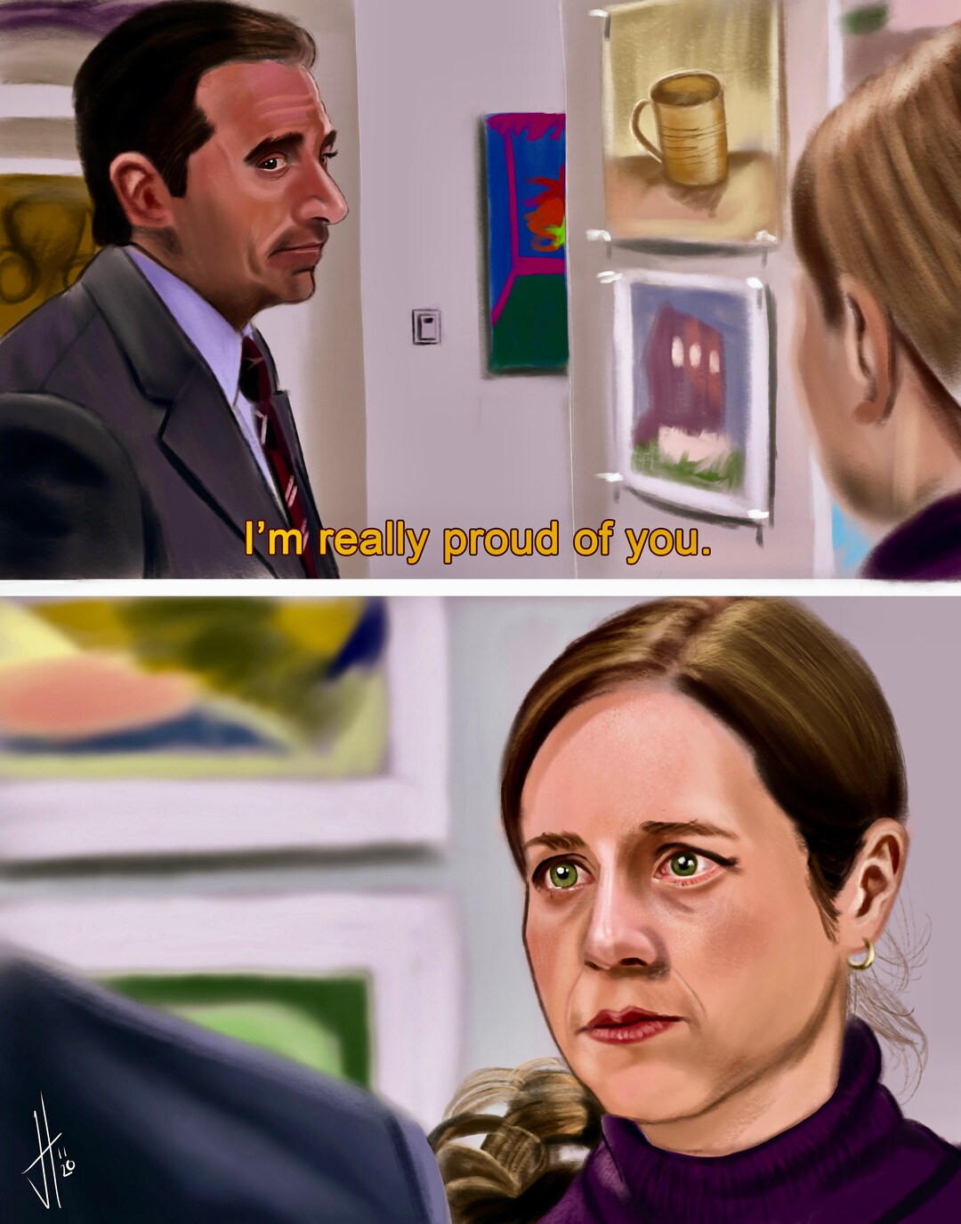 Michael and Pam Art Show Print the Office Etsy