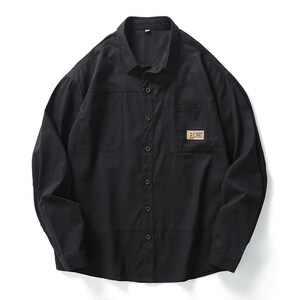 Men cotton shirt black outfit