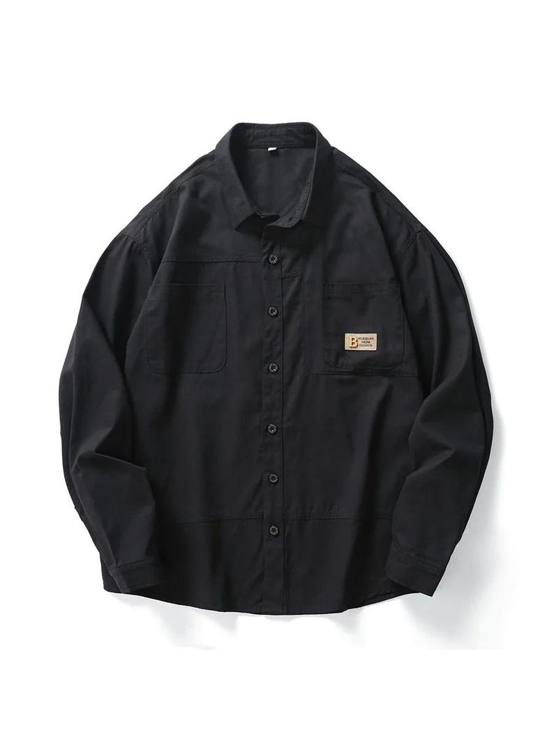 Men cotton shirt black outfit