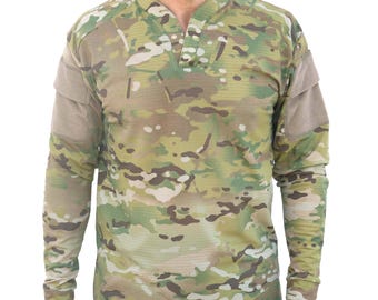Camisa táctica de combate para hombre, capa base militar de manga larga, camiseta de entrenamiento transpirable, equipo militar para senderismo al aire libre, camisa de airsoft y paintball.