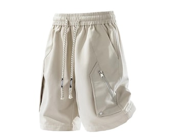 Pantalones cortos cargo Y2K para hombre: joggers de verano con bolsillos con cremallera