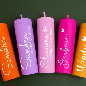 Personalized Tumbler With Lid And Straw, Bridesmaid Gift, Custom Cup With Name, Bridesmaid Proposal, Bridal Shower Gift