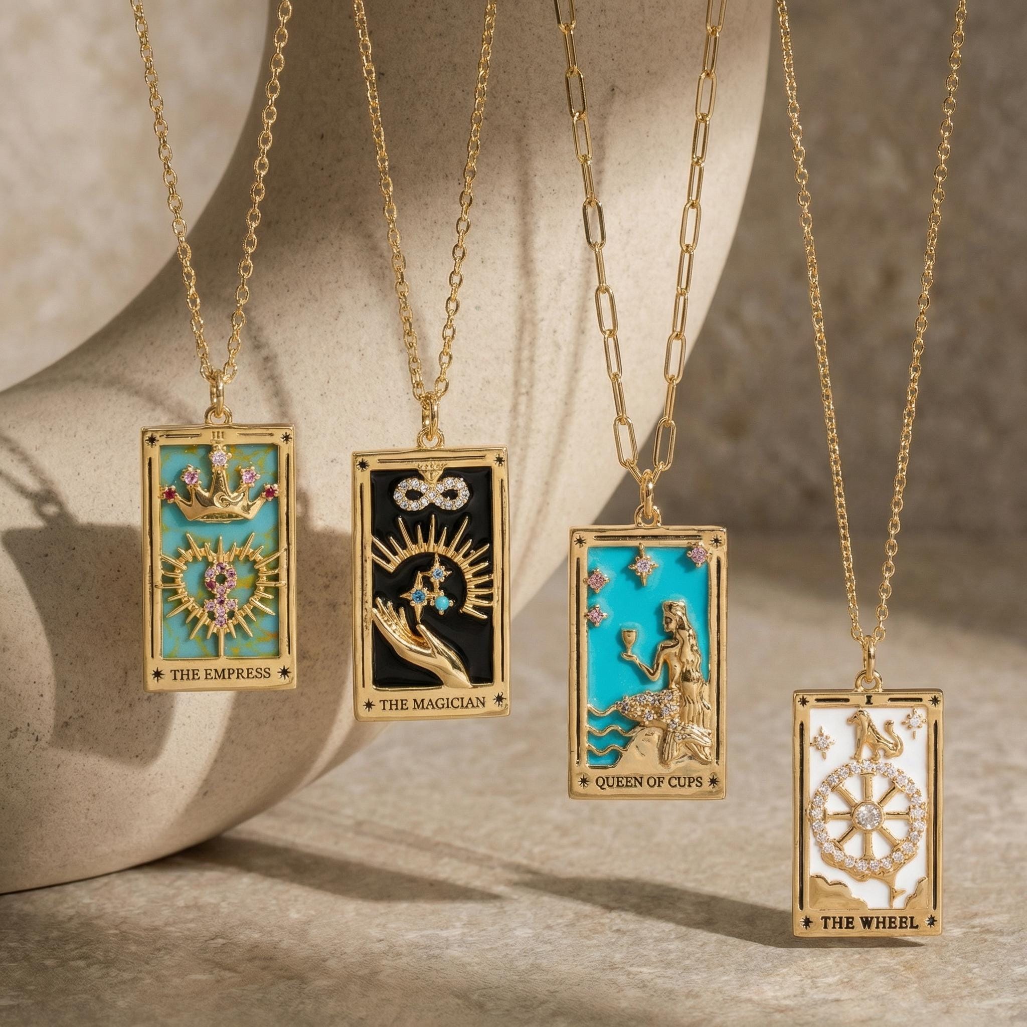 Tarot card necklace gold plated - Etsy 日本