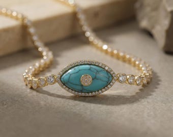 Evil Eye Necklace Gold Choker, Evil Eye Charm Necklace, Symbolic Celestial Jewelry Gift for Her