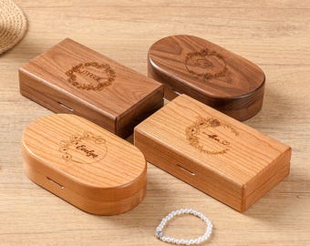 Personalized Bridesmaid Jewelry Box, Birth Flower Wedding Party Gift