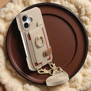 Leather Crossbody Wallet iPhone Case: Card Slots, Ring Stand and Holder