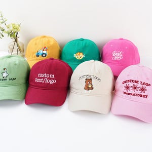Custom kids hats, baby hat, personalized text/logo embroidered hat,baseball cap, children hat,party gift, son, daughter gift, Christmas gift
