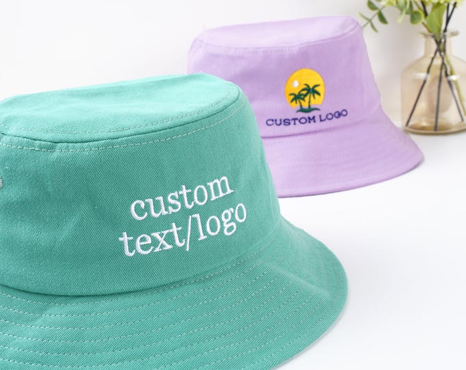Custom text logo bucket hats, bachelorette party gifts personalized women's hats gifts for her/him, gifts for new moms and dads holiday gift