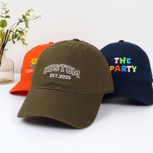 Embroidered text,logo baseball cap, custom embroidered hat, bachelorette party, Christmas gift, fraternity, mom and dad,unisex baseball cap