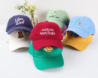 Customized children's sun protection hats, kid hats, baby hats, baseball caps, embroidered baseball caps, personalized hats