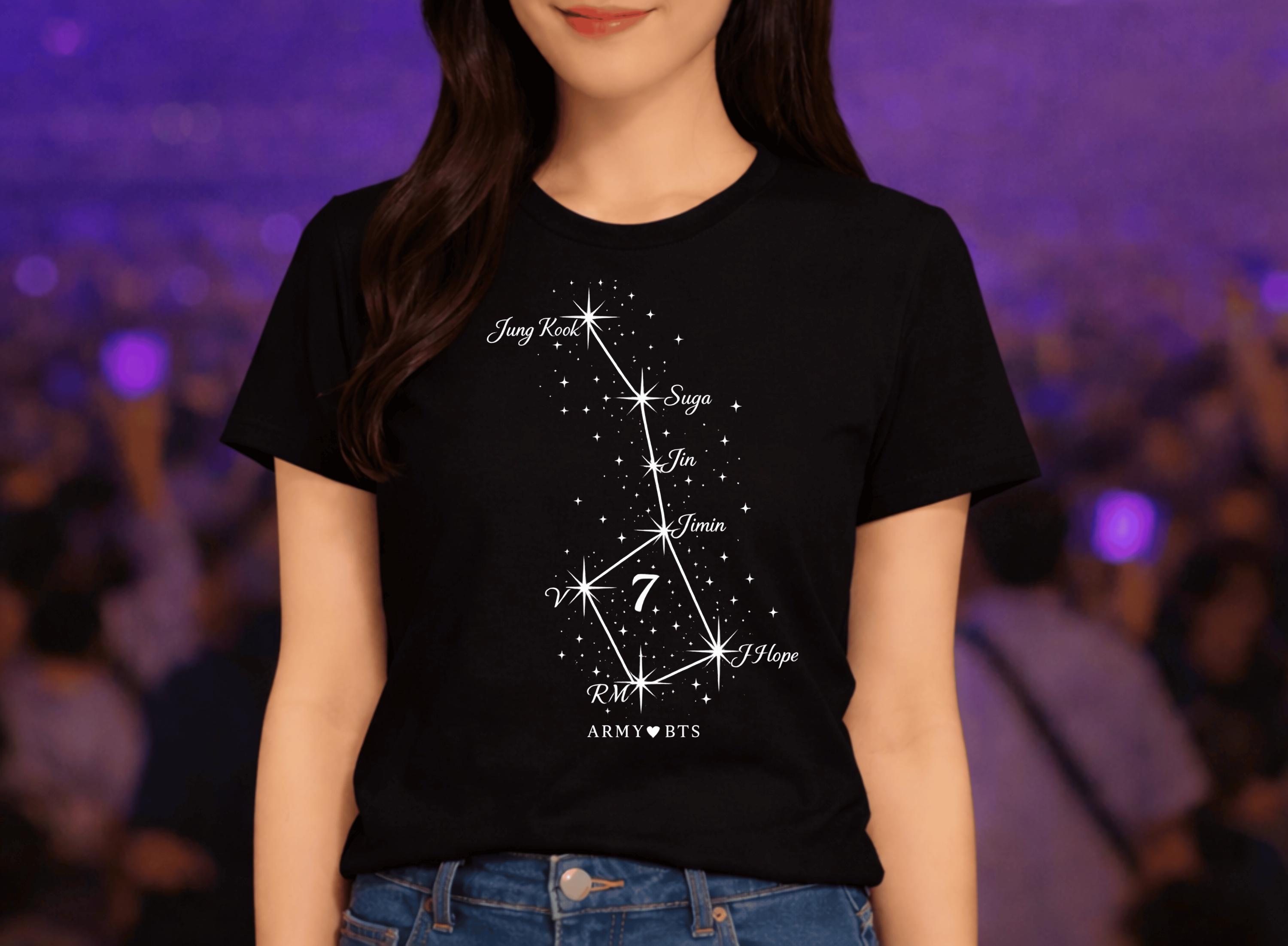BTS ARIRANG US Big Dipper T-shirt Tシャツ L Army Loves BTS 7 Tattoo Big Dipper Shirt - Ursa Major Friendship