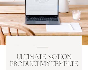 Editable Notion Productivity Template | Daily and Weekly Planner, Habit and Goal Tracker | Instant Download